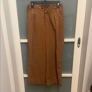 Madewell Harlow Wide Leg Pants, Mustard Brown Pants, 2P, Petite